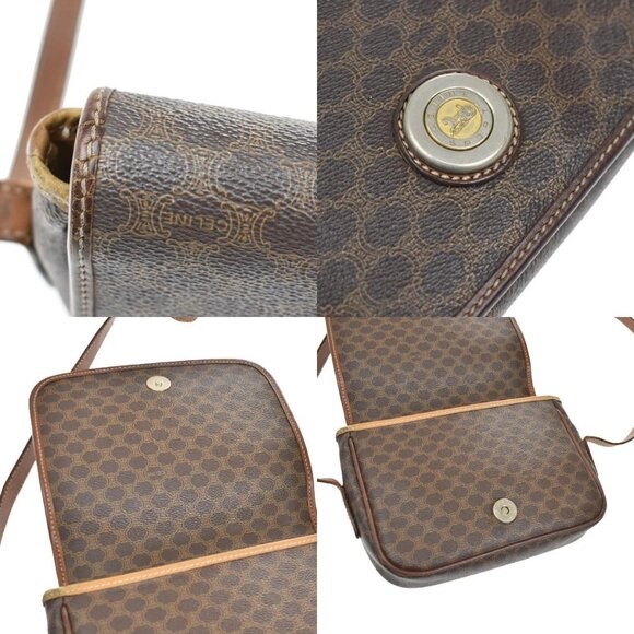 CELINE Macadam Horse Carriage Mini Shoulder Bag PVC Leather Brown GHW 02KB072 - Picture 8 of 15